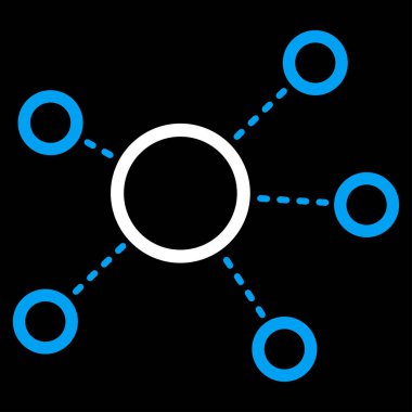 Sanal bağlantıları düz vektör simgesi