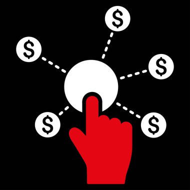 Finansal ağ düz vektör simgesini tıklatın