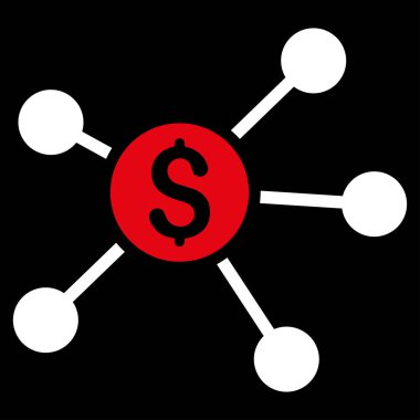 Doları bağlantılar düz vektör simgesi