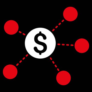 Doları sanal bağlantılar düz vektör simgesi