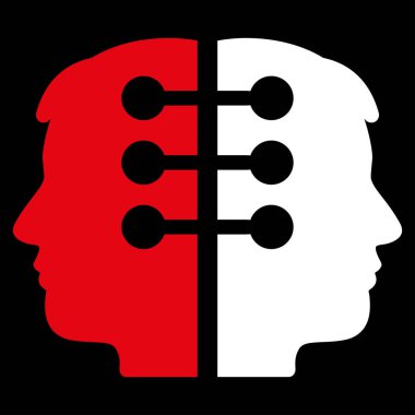 Çift kafa düz vektör simge arabirimi