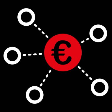 Euro ağ düz vektör simgesi