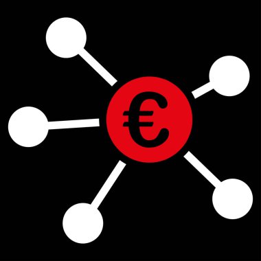 Euro bağlantılar düz vektör simgesi