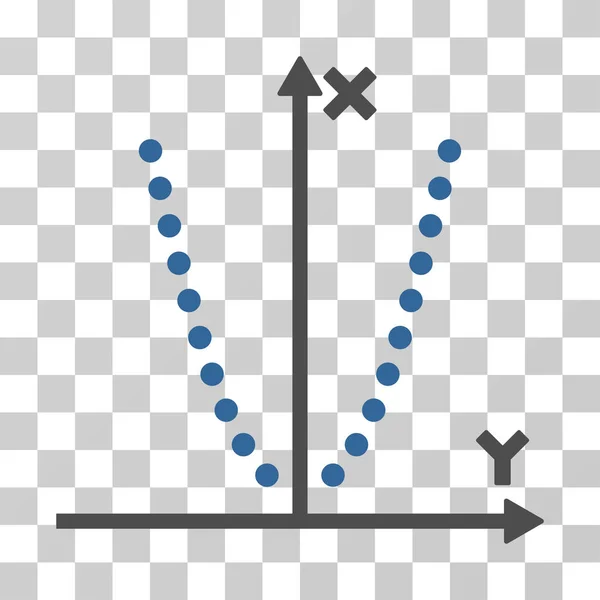 Parabole Plot-Vektor-Symbol — Stockvektor