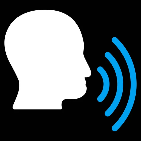 Icona vettoriale piatta delle onde vocali della persona — Vettoriale Stock