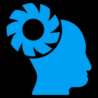 Beyin tekerlek düz vektör simgesi