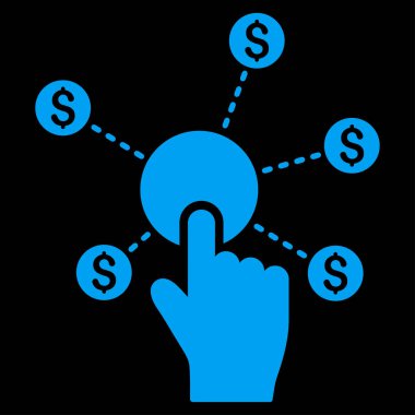 Finansal ağ düz vektör simgesini tıklatın