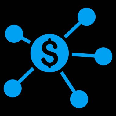 Doları bağlantılar düz vektör simgesi