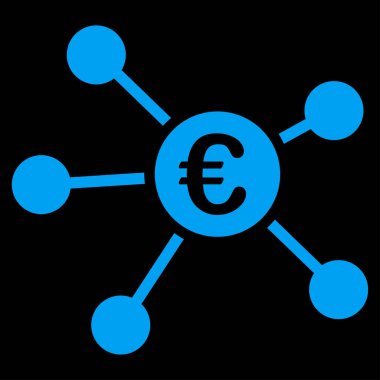 Euro bağlantılar düz vektör simgesi