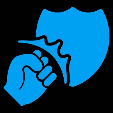 Yumruk Strike kalkan düz vektör simgesi