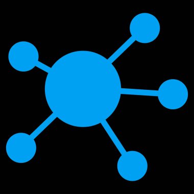 Ağ bağlantıları düz vektör simgesi