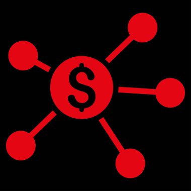 Doları bağlantılar düz vektör simgesi
