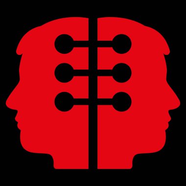 Çift kafa düz vektör simge arabirimi