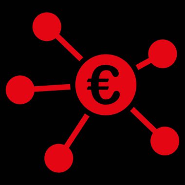 Euro bağlantılar düz vektör simgesi