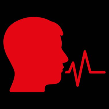 Kişi konuşma sinyali düz vektör simgesi