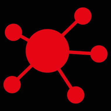 Ağ bağlantıları düz vektör simgesi