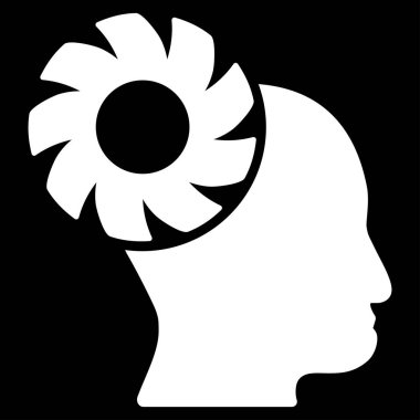 Beyin tekerlek düz vektör simgesi