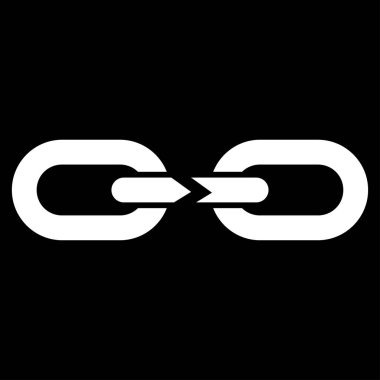 Zinciri ara düz vektör simgesi