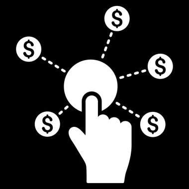 Finansal ağ düz vektör simgesini tıklatın