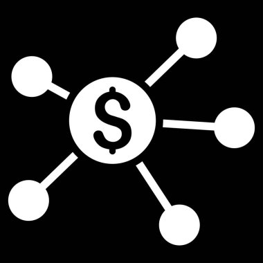 Doları bağlantılar düz vektör simgesi