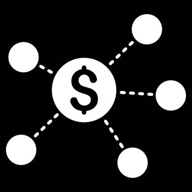 Doları sanal bağlantılar düz vektör simgesi