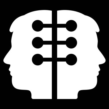 Çift kafa düz vektör simge arabirimi