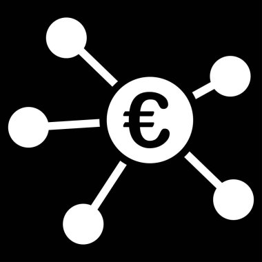 Euro bağlantılar düz vektör simgesi
