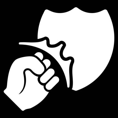 Yumruk Strike kalkan düz vektör simgesi