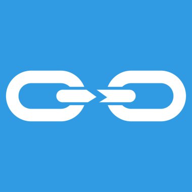 Zinciri ara düz vektör simgesi