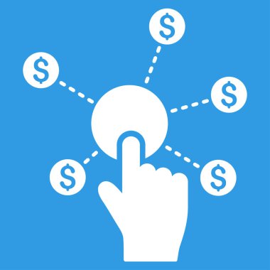 Finansal ağ düz vektör simgesini tıklatın