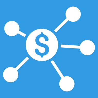 Doları bağlantılar düz vektör simgesi