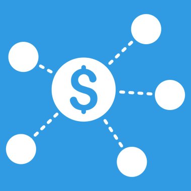 Doları sanal bağlantılar düz vektör simgesi