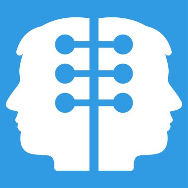 Çift kafa düz vektör simge arabirimi