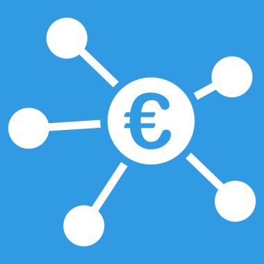 Euro bağlantılar düz vektör simgesi