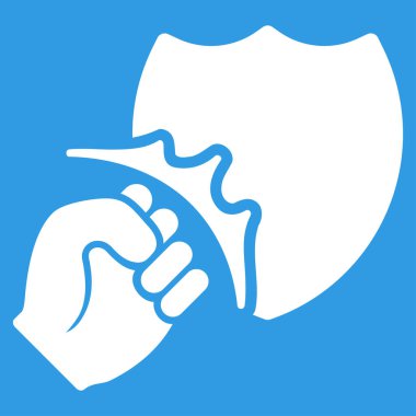 Yumruk Strike kalkan düz vektör simgesi