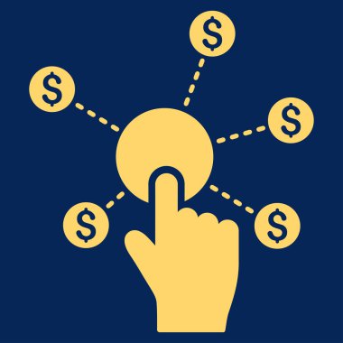 Finansal ağ düz vektör simgesini tıklatın