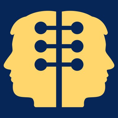 Çift kafa düz vektör simge arabirimi