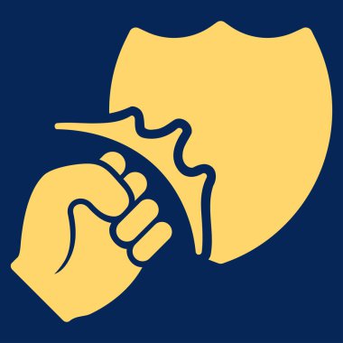 Yumruk Strike kalkan düz vektör simgesi