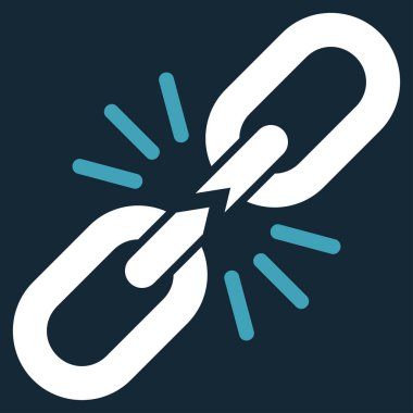 Zincir bağlantı düz vektör simgesi kırmak