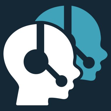 Çağrı merkezi operatörleri vektör simge düz