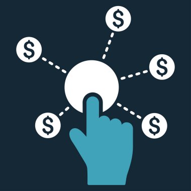 Finansal ağ düz vektör simgesini tıklatın