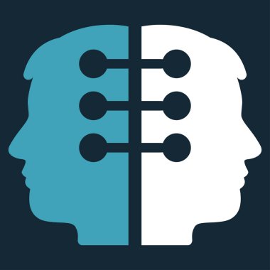 Çift kafa düz vektör simge arabirimi