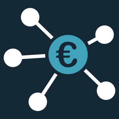 Euro bağlantılar düz vektör simgesi