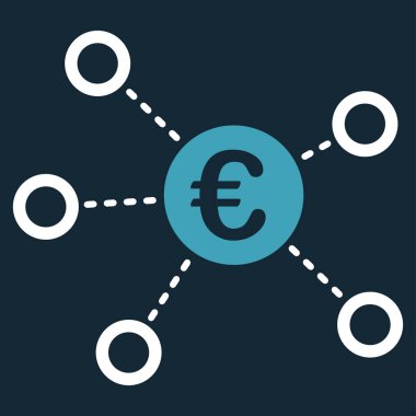 Euro ağ düz vektör simgesi