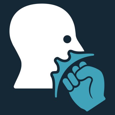 Yüz şiddet Strike düz vektör simgesi