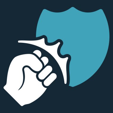 Yumruk Strike kalkan düz vektör simgesi