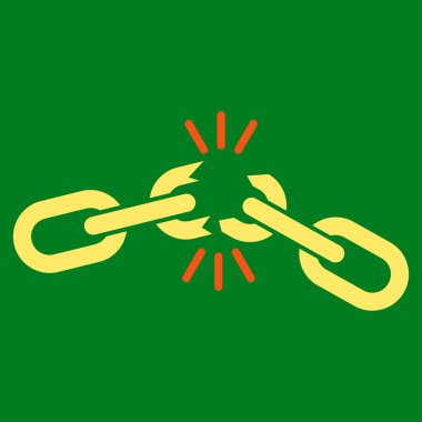 Zincir hasar düz vektör simgesi