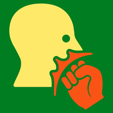 Yüz şiddet Strike düz vektör simgesi