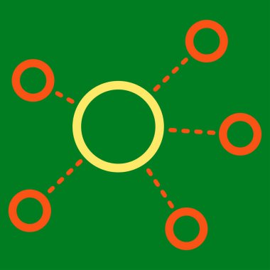 Sanal bağlantıları düz vektör simgesi