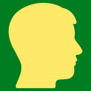 Adam profil düz vektör simgesi